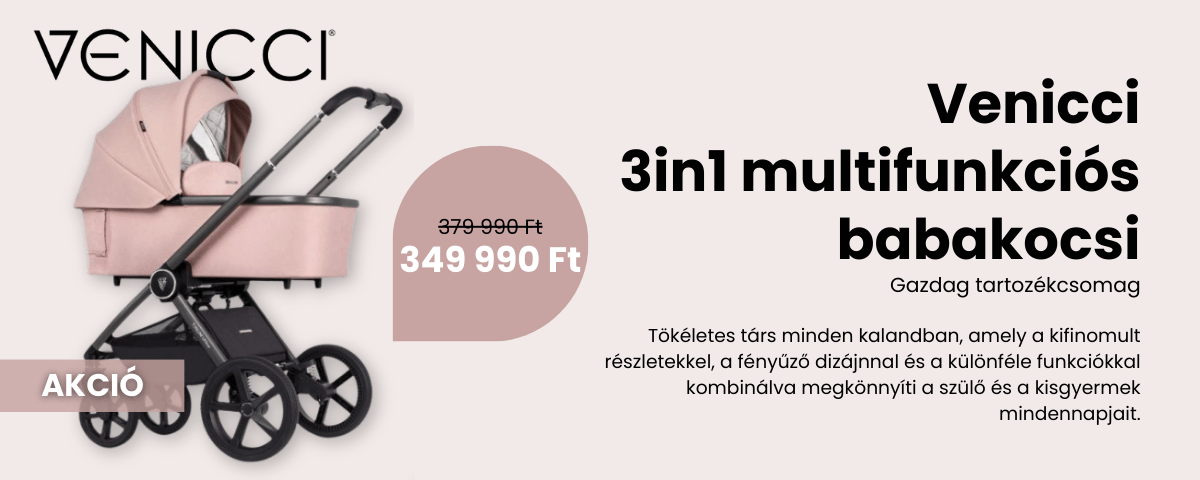 Venicci Tinum UPLINE 3in1 multifunkciós babakocsi - Misty Rose 