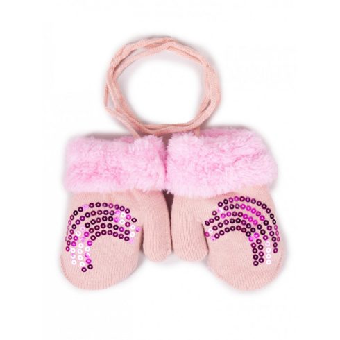 Yo! Bébi téli kesztyű 12 cm - Világos rózsaszín