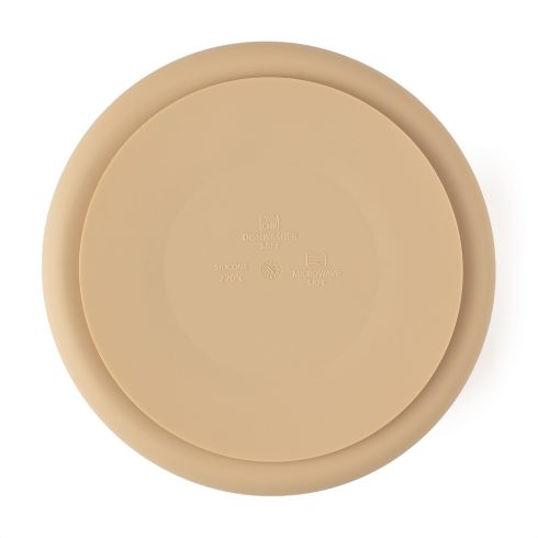 P&M Szilikon osztott tányér, kerek Take&Match Desert Sand 6m+