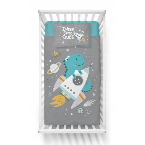 Pamut ágynemű huzat 90*120 cm - Dinó űrkaland