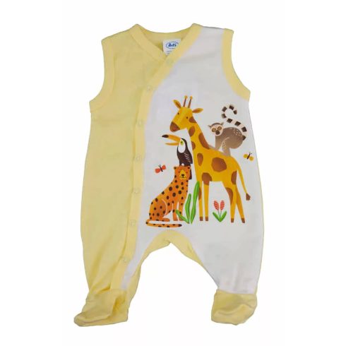 Ujjatlan baba rugdalózó Szafari mintával 
 (50) - sárga 