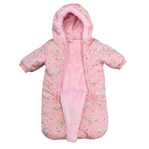 Mintás vízlepergetős, kapucnis bélelt bébizsák, overál (56-62) - mosómedve