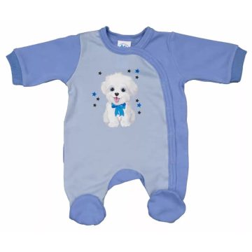   Vékony, pamut, elöl patentos rugdalózó Kutyus mintával  (56)