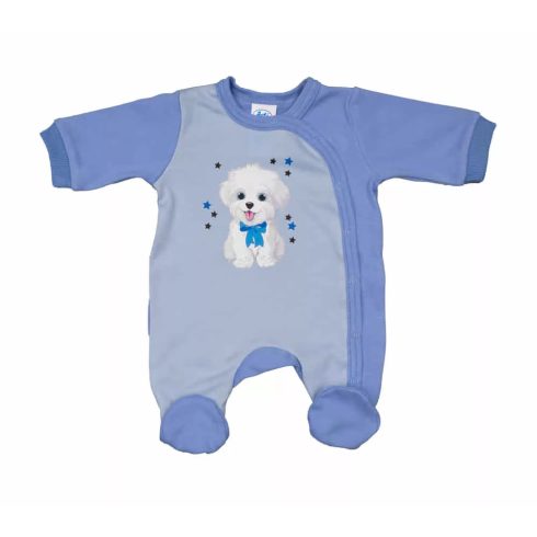 Vékony, pamut, elöl patentos rugdalózó Kutyus mintával  (62)