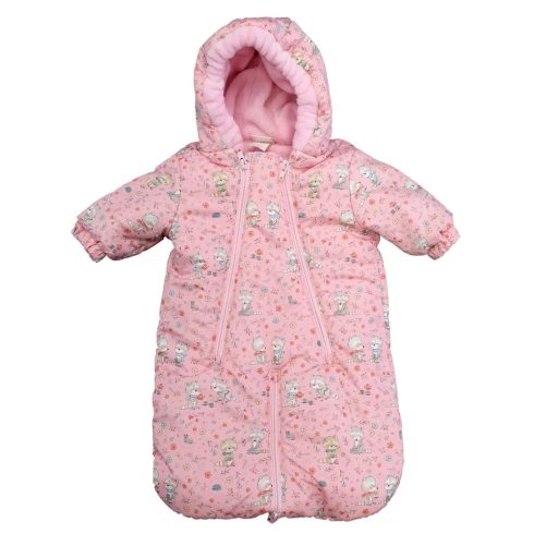 Mintás vízlepergetős, kapucnis bélelt bébizsák, overál (68-74) - mosómedve