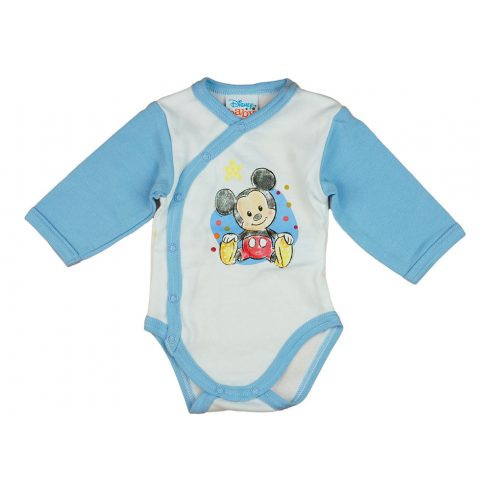 Disney Baby hosszú ujjú body (62)fehér/kék - baba Mickey