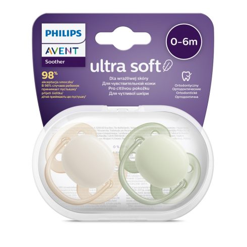 Philips AVENT SCF091/05 Ultra soft Premium Játszócumi 0-6hó neutral fiús, 2 db