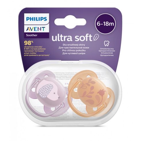 Philips AVENT SCF091/18 Ultrasoft Premium játszócumi 6-18hó lányos, 2 db