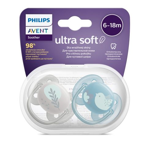 Philips AVENT SCF091/15 Játszócumi Ultra soft Premium Állat 6-18hó fiús 2 db