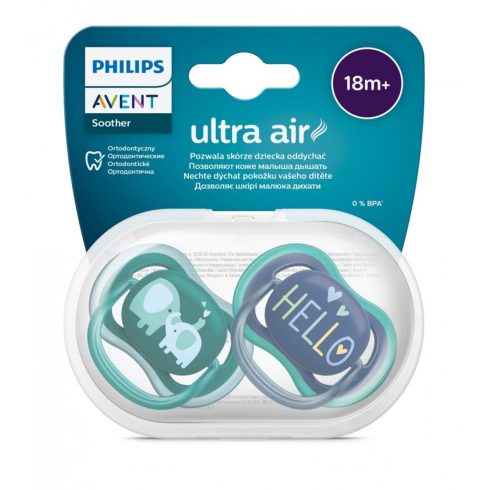 Philips AVENT SCF349/18 Ultra air játszócumi 18hó + fiús mintás, 2 db