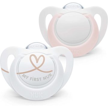   NUK Star szilikon játszó és altatócumi (2 db) 0-6 hó lányos 