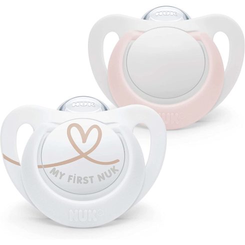 NUK Star szilikon játszó és altatócumi (2 db) 0-2 hó lányos 