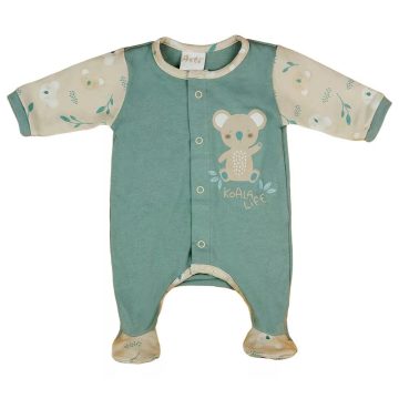 Hosszú ujjú pamut rugdalózó (62) - zöld koala 