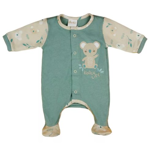 Hosszú ujjú pamut rugdalózó (62) - zöld koala 