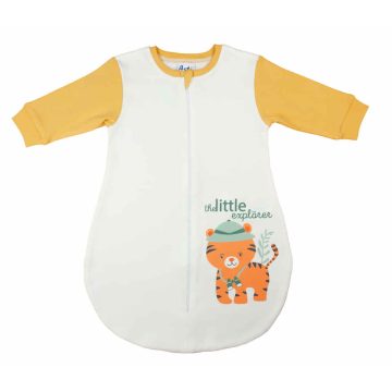   Hosszú ujjú pamut hálózsák tigris mintával 1 TOG (68) - okker