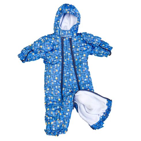 Mintás vízlepergetős, kapucnis bélelt overál kesztyűvel  (80-86)