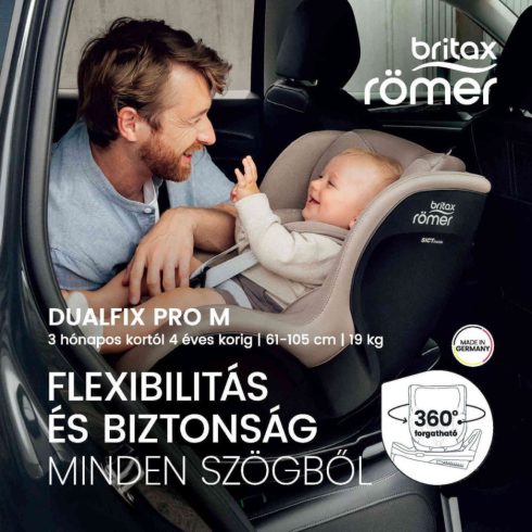Britax Römer Dualfix Pro M Style 360°-ban forgatható autósülés 61-105 cm - Harbor Blue