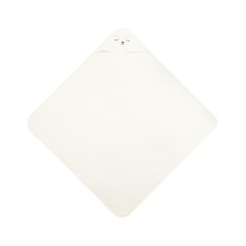 Kapucnis fürdőlepedő 100*100 cm - fehér maci