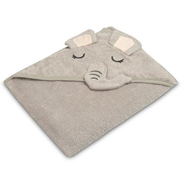 Kapucnis fürdőlepedő 100*100 cm - szürke elefánt 