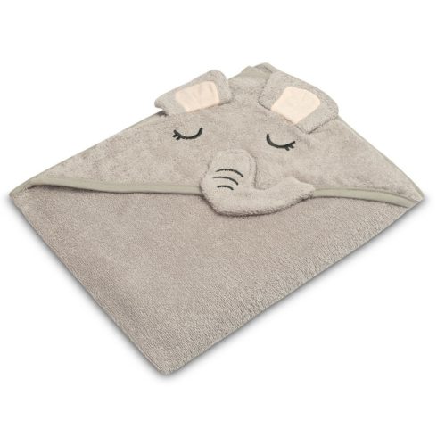 Kapucnis fürdőlepedő 100*100 cm - szürke elefánt 
