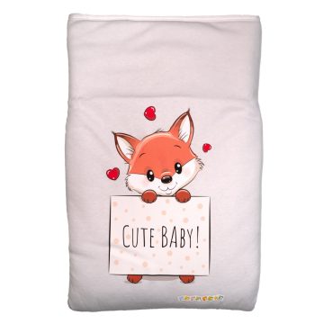   Babastar Pamut bélelt babatakaró 70x90cm - Szívecskés róka 