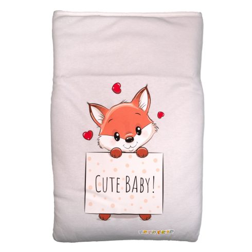 Babastar Pamut bélelt babatakaró 70x90cm - Szívecskés róka 