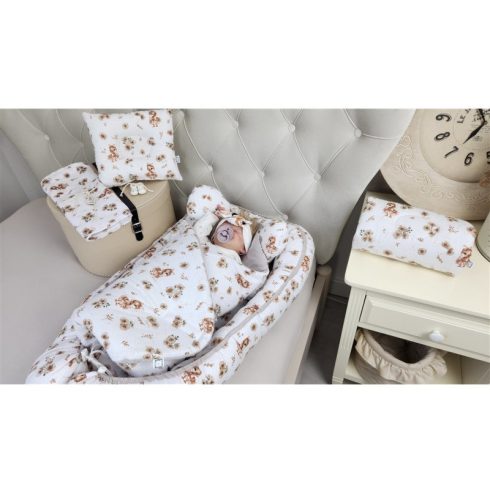 Baby Shop babafészek 70x93 cm - bézs kacsa