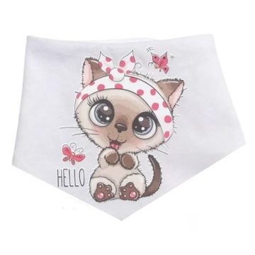 Babastar pamut baba nyálkendő - cica pillangóval