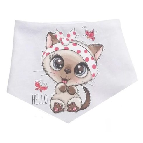 Babastar pamut baba nyálkendő - cica pillangóval