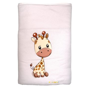   Babastar Pamut bélelt babatakaró 70x90cm - Zsiráf It's a boy! fehér 