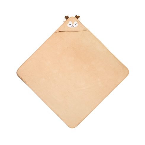 Kapucnis fürdőlepedő 100*100 cm - bézs szarvas 