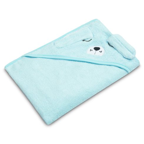 Kapucnis fürdőlepedő 100*100 cm - kék kutya