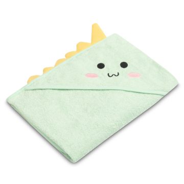 Kapucnis fürdőlepedő 100*100 cm - menta dinó 