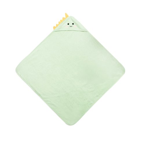 Kapucnis fürdőlepedő 100*100 cm - menta dinó 