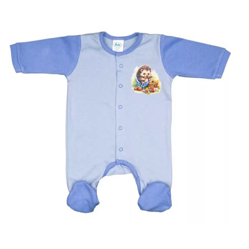 Vékony, pamut, elöl patentos rugdalózó Süni mintával  (62) 