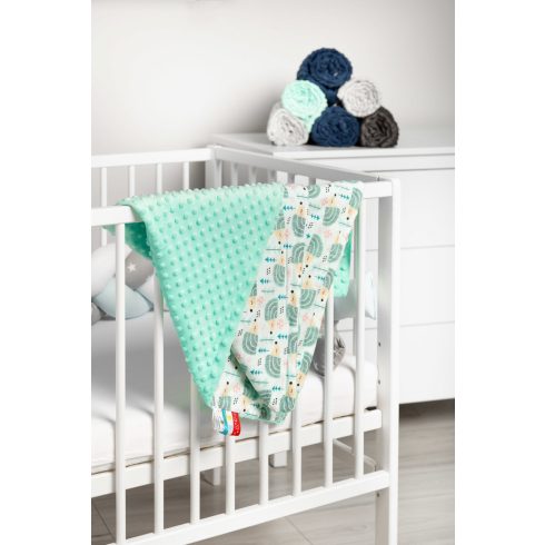 Sensillo kétoldalas babapléd 75x100cm - menta süni