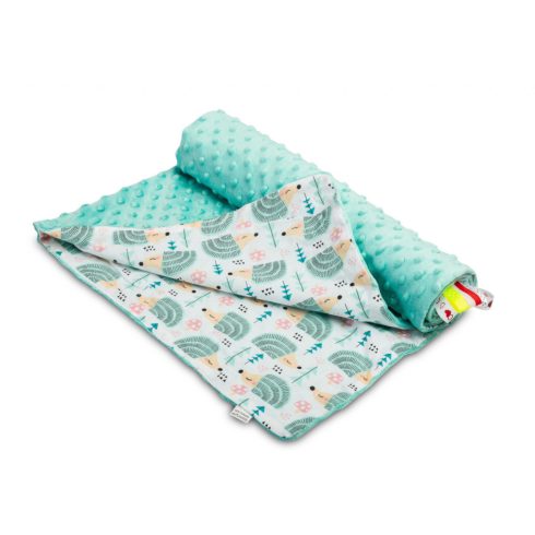 Sensillo kétoldalas babapléd 75x100cm - menta süni