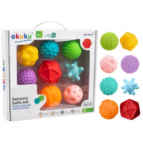 Akuku tapintást fejlesztő labda szett 8 db 