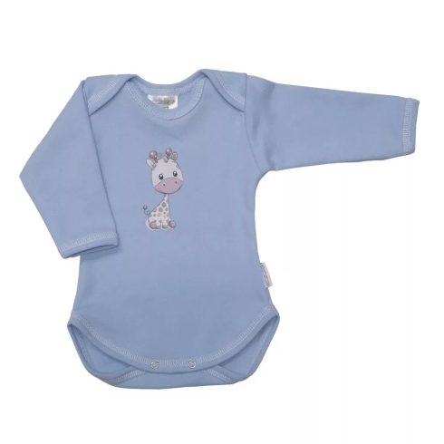 Babastar hosszú ujjú pamut body (74) Zsiráf It's a boy!  kék