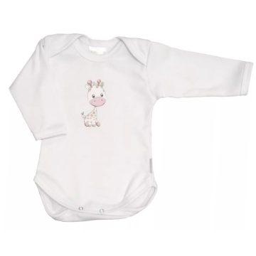   Babastar hosszú ujjú pamut body (68) Zsiráf It's a boy!  fehér