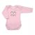 Babastar hosszú ujjú pamut body (68) Pingvinpár rózsaszín