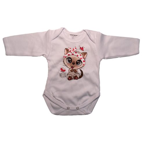 Babastar hosszú ujjú pamut body (56) Cica pillangóval 