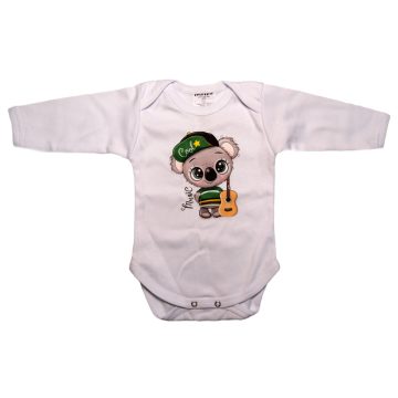 Babastar hosszú ujjú pamut body (56) Koala gitárral 