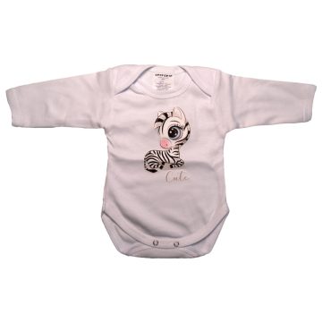 Babastar hosszú ujjú pamut body (56) Zebra 