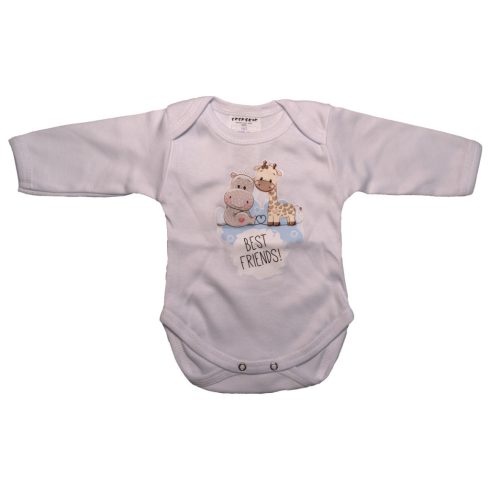 Babastar hosszú ujjú pamut body (50) Best friend's ! kék