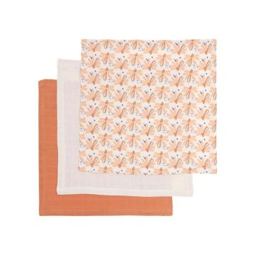   Luma Muszlin törlőkendő bambuszal 3 db - Flowerfever Nude 
