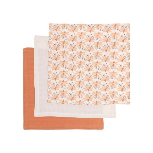 Luma Muszlin törlőkendő bambuszal 3 db - Flowerfever Nude 