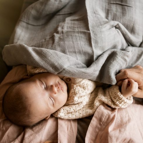 P&M Bambusz muszlin 2db-os kifogó szett 120×120 cm -  Misty Rose Rainbow