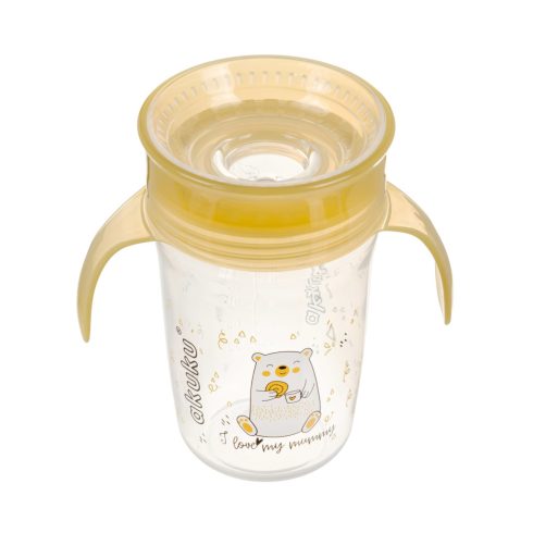 Akuku Non-Spill Cup 9+ varázslatos pohár 240ml - sárga 