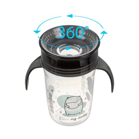 Akuku Non-Spill Cup 9+ varázslatos pohár 240ml - fekete